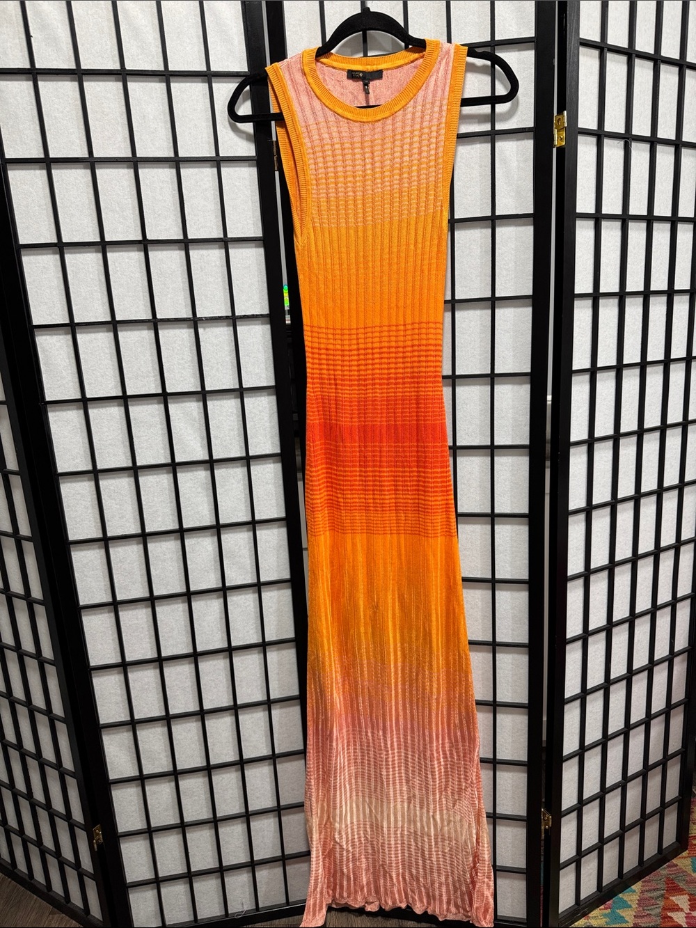 Maje Tie-Dye Knit Maxi Dress – Orange Ombre | Size 0 - Picture 8 of 17